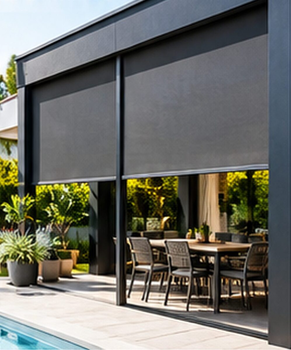 Stores zip fermant une pergola