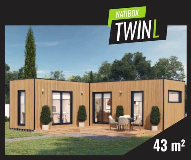 Studio de jardin Natibox Twin L 43 m²